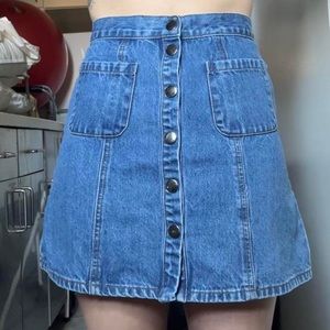 bdg/cooperative urban outfitters button front denim mini skirt